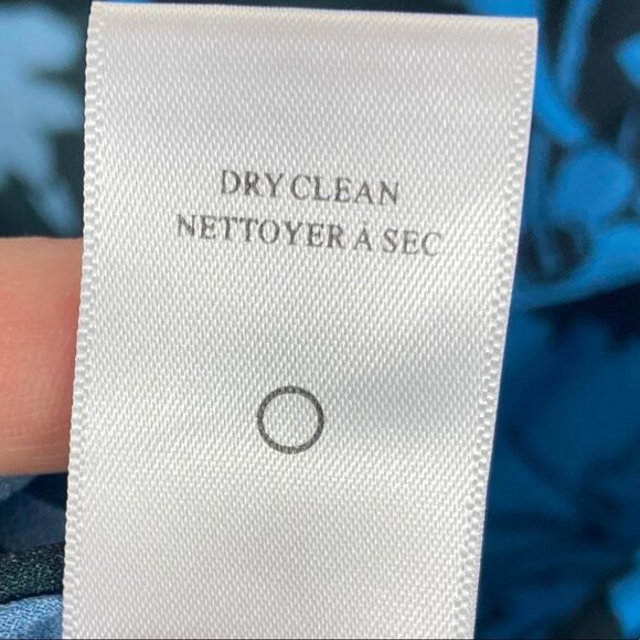 ALC 100% Silk Josephine Blue Floral Print Short Sleeve Top Size 2 Off Shoulder - Picture 7 of 10